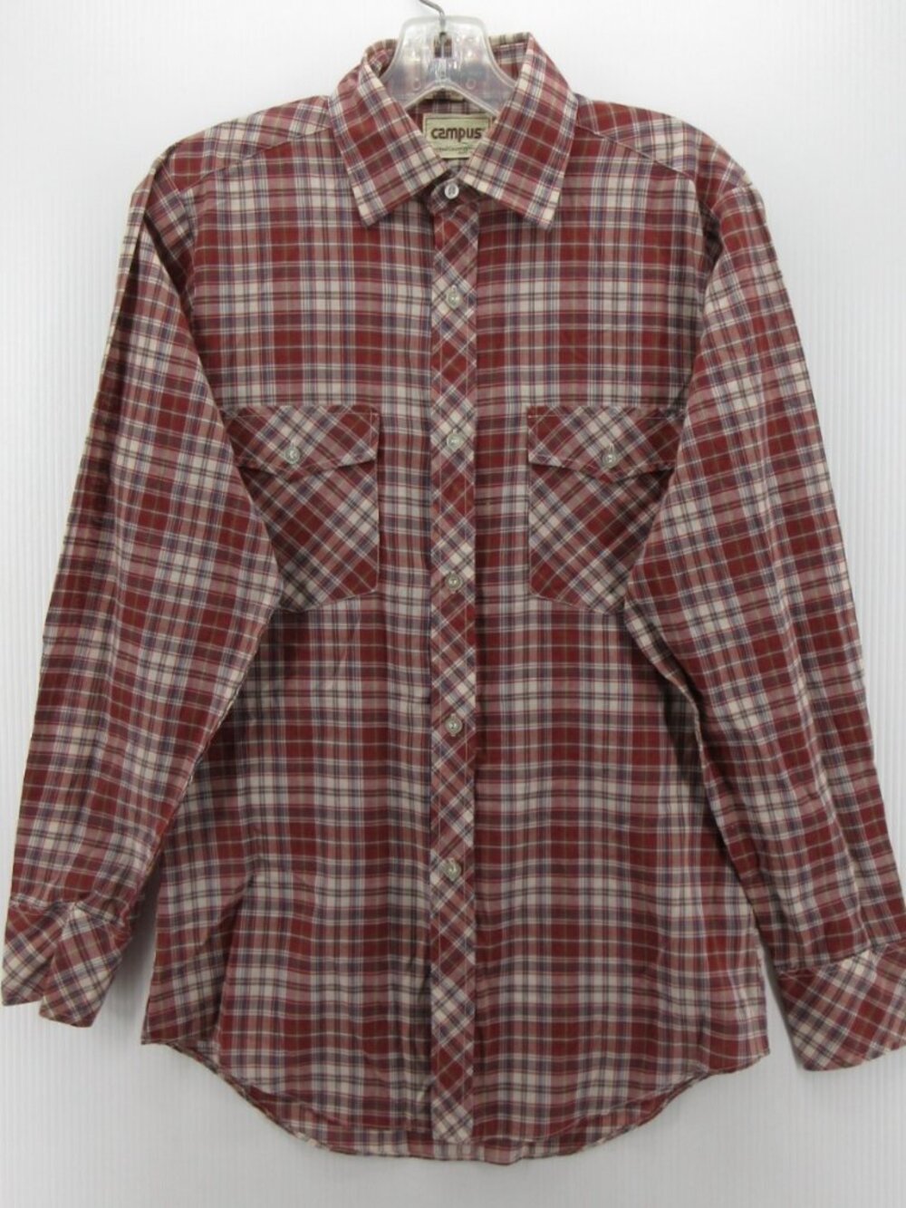 VINTAGE Campus Shirt Small Rugged Country Plaid 80s 90s Button Down
